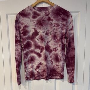 Hurley Burgundy Tie-Dye Long Sleeve Shirt